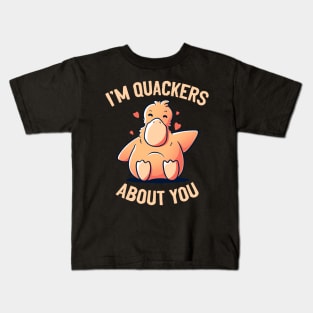 I’m Quackers About You Funny Cute Duck Gift Kids T-Shirt